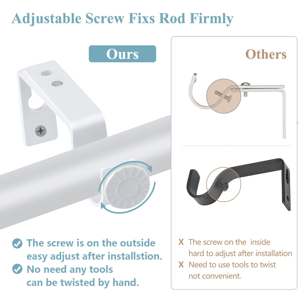 Elegant Curtain Bracket with Adjustable Iron Design for Home Curtain Installation