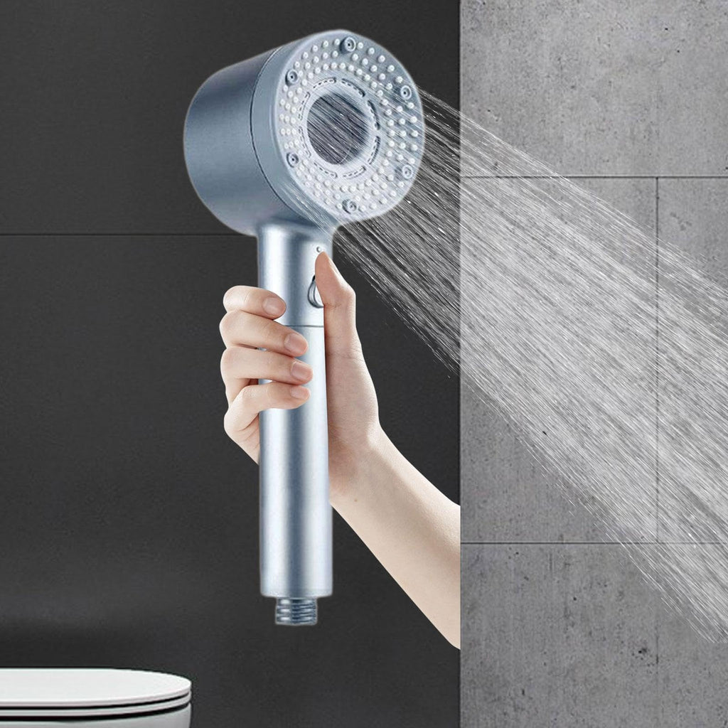5-Mode Filtered Shower Nozzle with Handheld ABS Design for Bathroom Faucet Use (Included Shower Head + 1.5-meter Hose + Base)