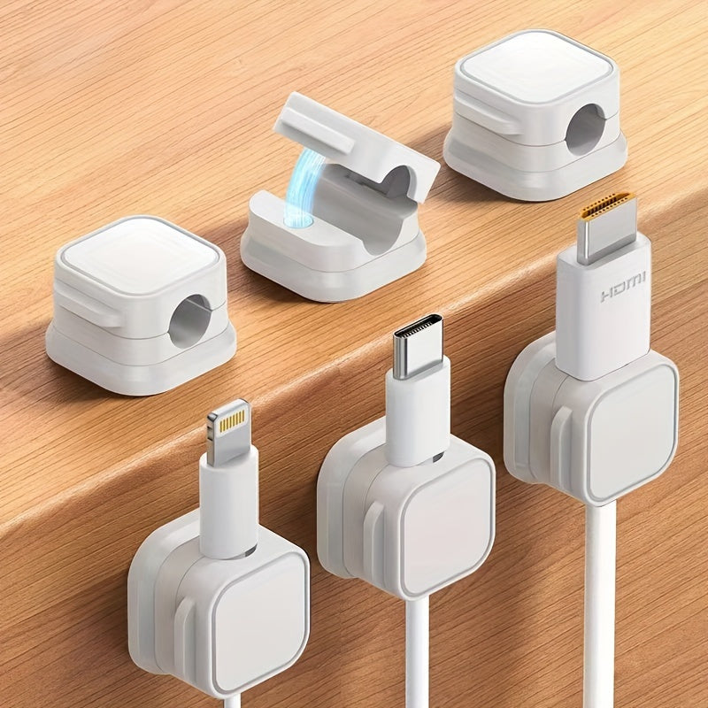 Magnetic Cable Clips with Adhesive Base for Desk and Under Desk Cable Organization