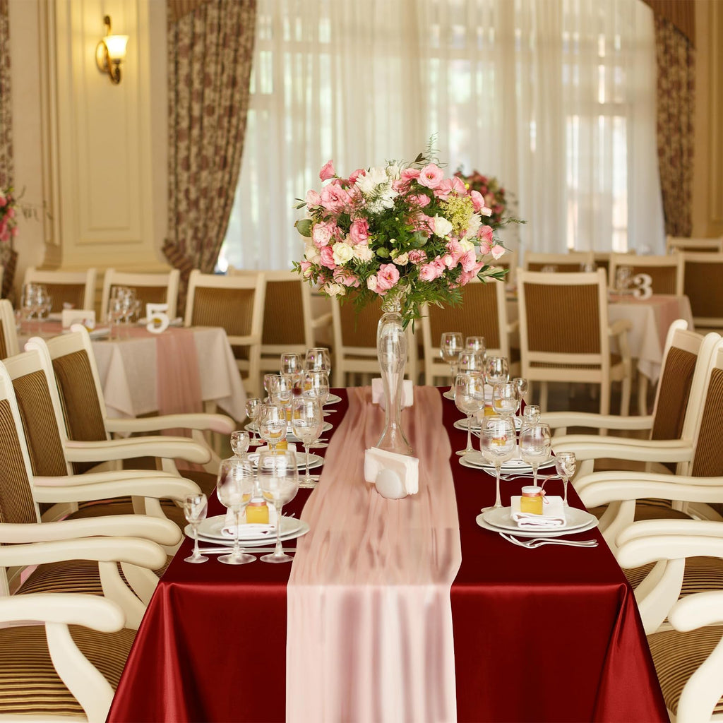 Rectangle Satin Tablecloth Smooth Solid Color Table Cover for Wedding Party Dining Table Decor 57×57" (145×145cm)