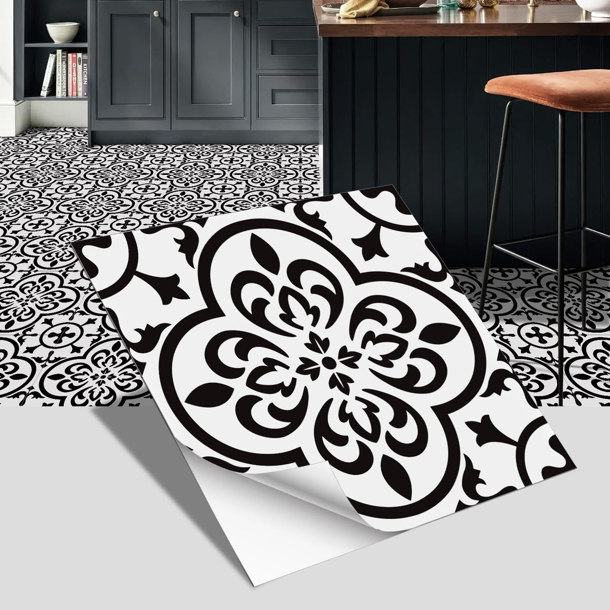 Peel Tile Stickers with Waterproof PVC Design for Kitchen and Bathroom Decoration