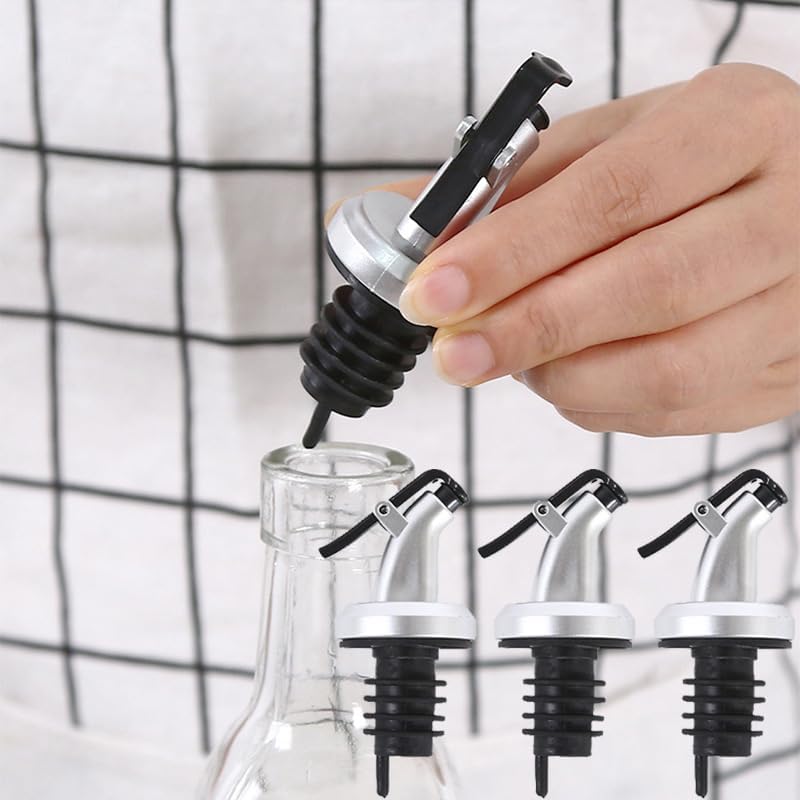 5Pcs Leakproof Oil Spouts Bottle Stopper Dispenser Set of 5 with Vented Design for Oil Vinegar Wine and Salad Use
