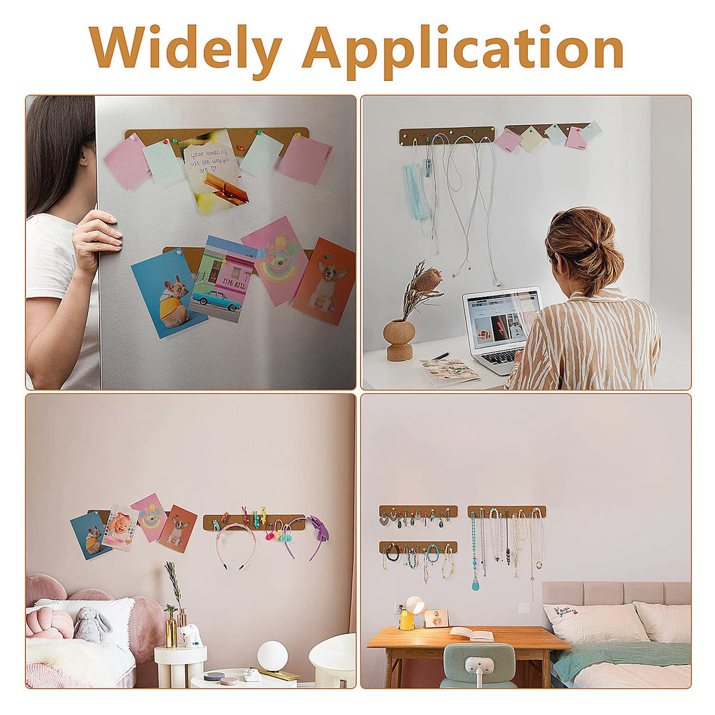 Removable Cork Board Wall Message Board Set for Office Notes, Photo Display and Home Desk Organization