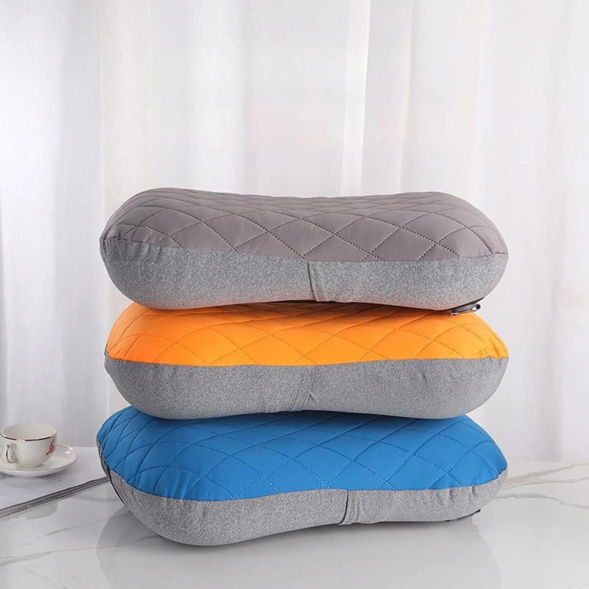 Ultralight Inflatable Travel Pillow with Soft Washable Cover for Camping and Backpacking Support