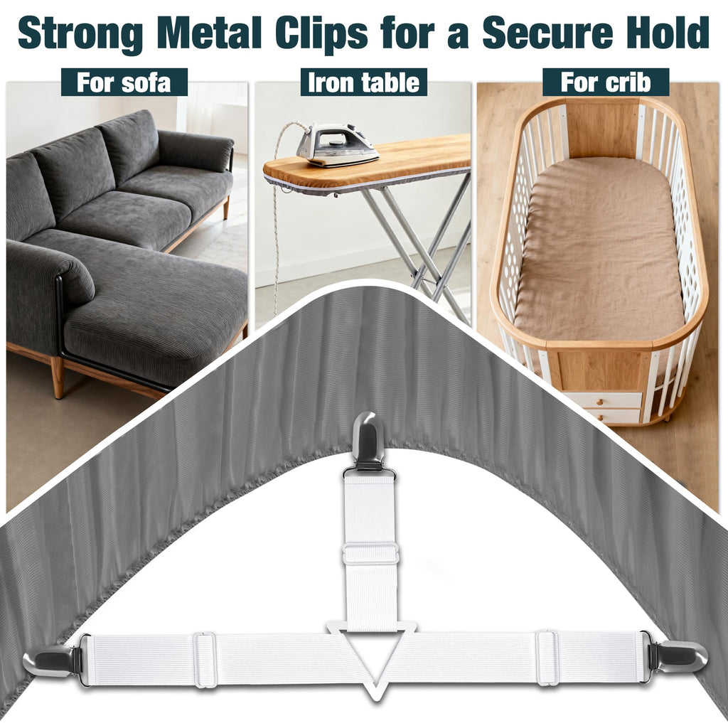 Adjustable Bed Sheet Fastener Straps with High Elastic Crisscross Design for Secure Bedding