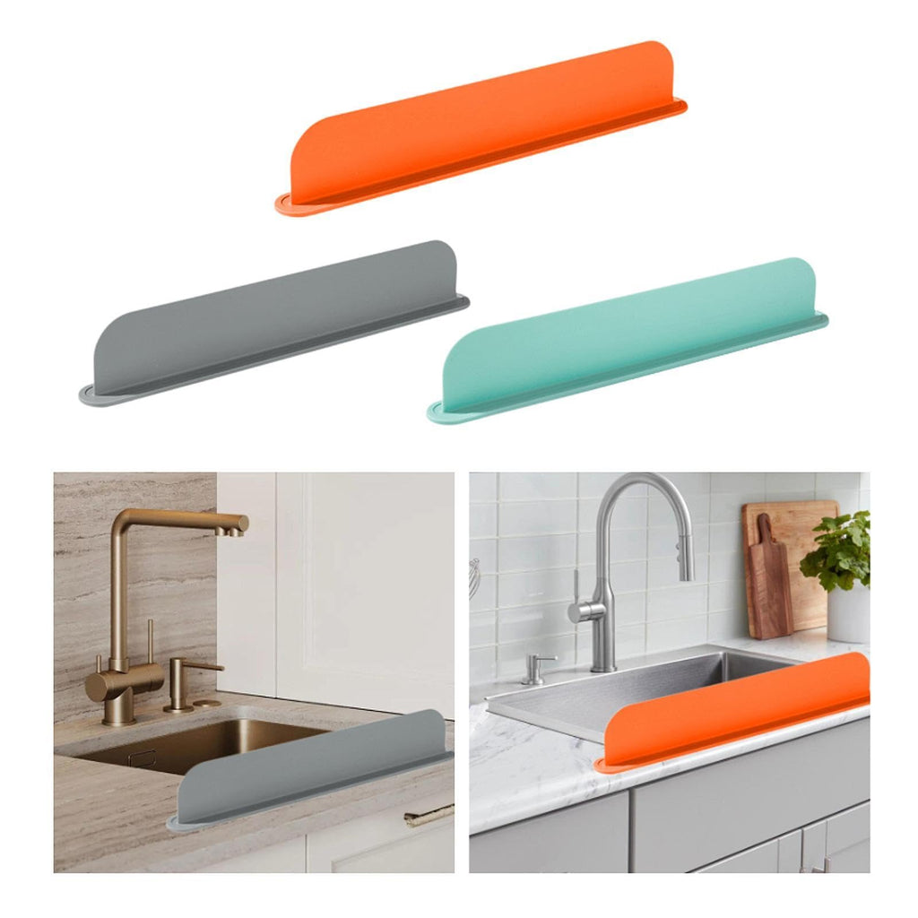 Silicone Sink Splash Guard with Suction Cups for Kitchen and Dishwashing Basin Use