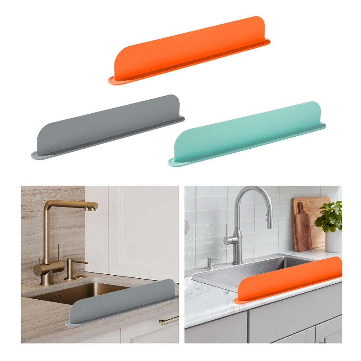Silicone Sink Splash Guard with Suction Cups for Kitchen and Dishwashing Basin Use