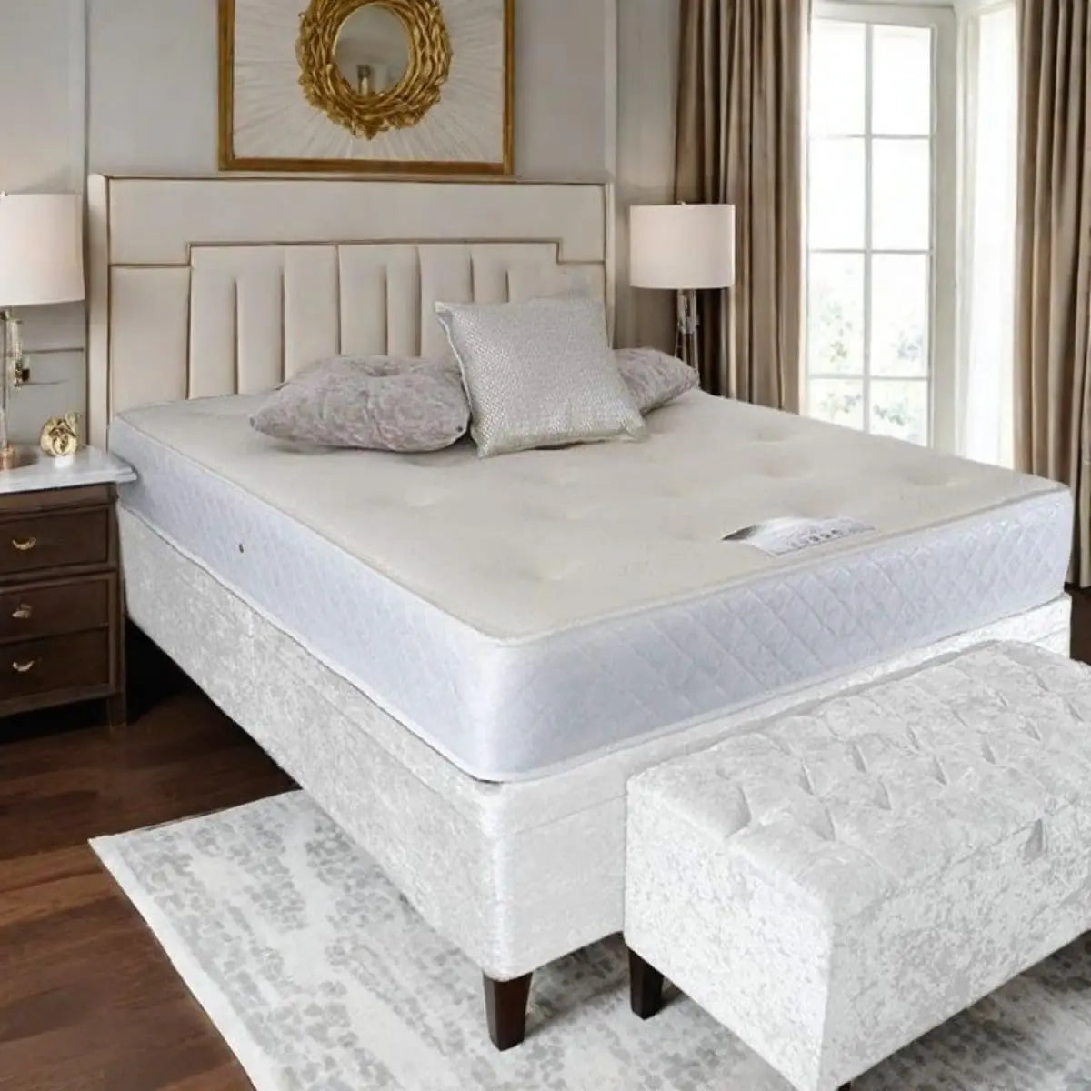 Crushed Velvet Bed Skirt Extra Deep Fully Elasticated Wrap Valance for Divan Frame