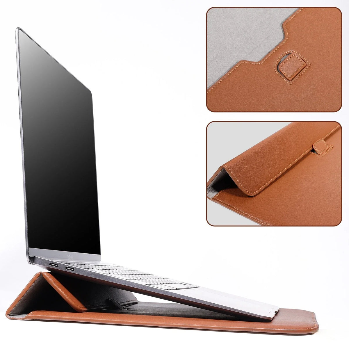 Smart Stand Sleeve Laptop Case with Integrated Stand Design for MacBook and Everyday Device Protection