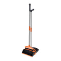Broom and Dustpan Set with Self-Cleaning Teeth and Adjustable Handles for Indoor and Outdoor Sweeping