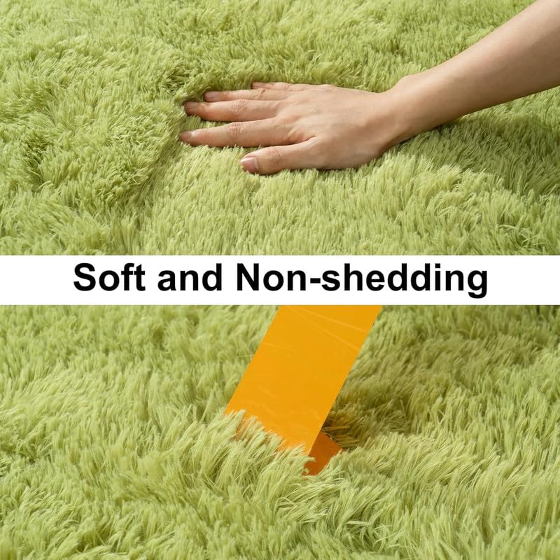 Soft and Fluffy Long Pile Carpet, Machine Washable Area Rug for Living Room, Bedroom, Sofa, and Bedside Home Decor