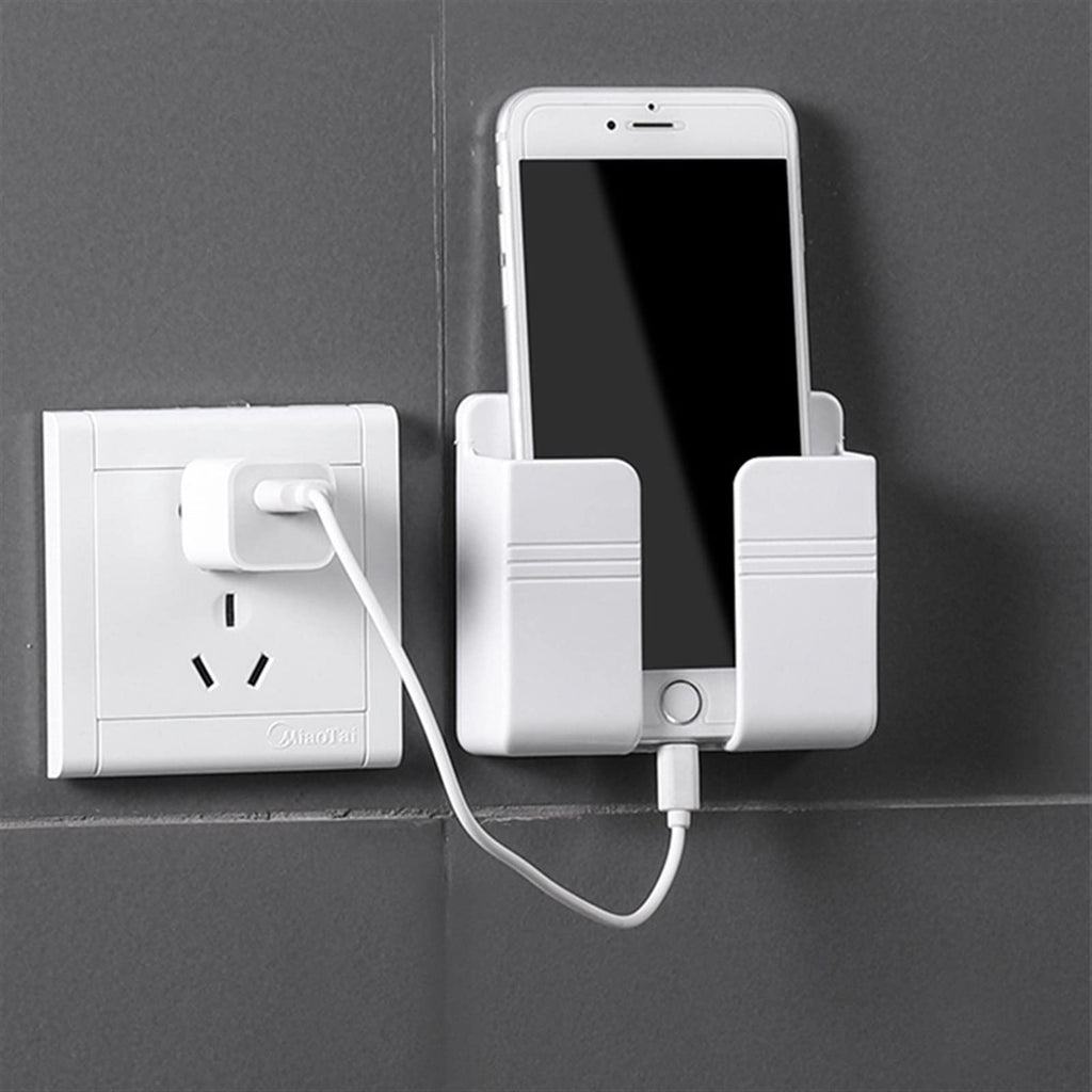 3 Pcs Wall Device Holder with Adhesive Storage Box Design for Phones Remotes and Charging Plugs