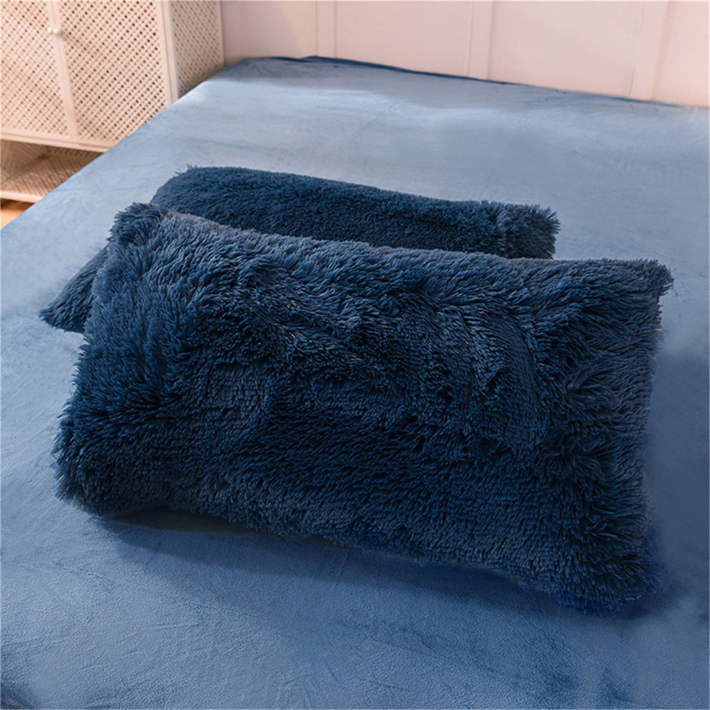 Plush Duvet Cover Set with Reversible Faux Fur and Velvet Texture for Cozy Bedroom Comfort