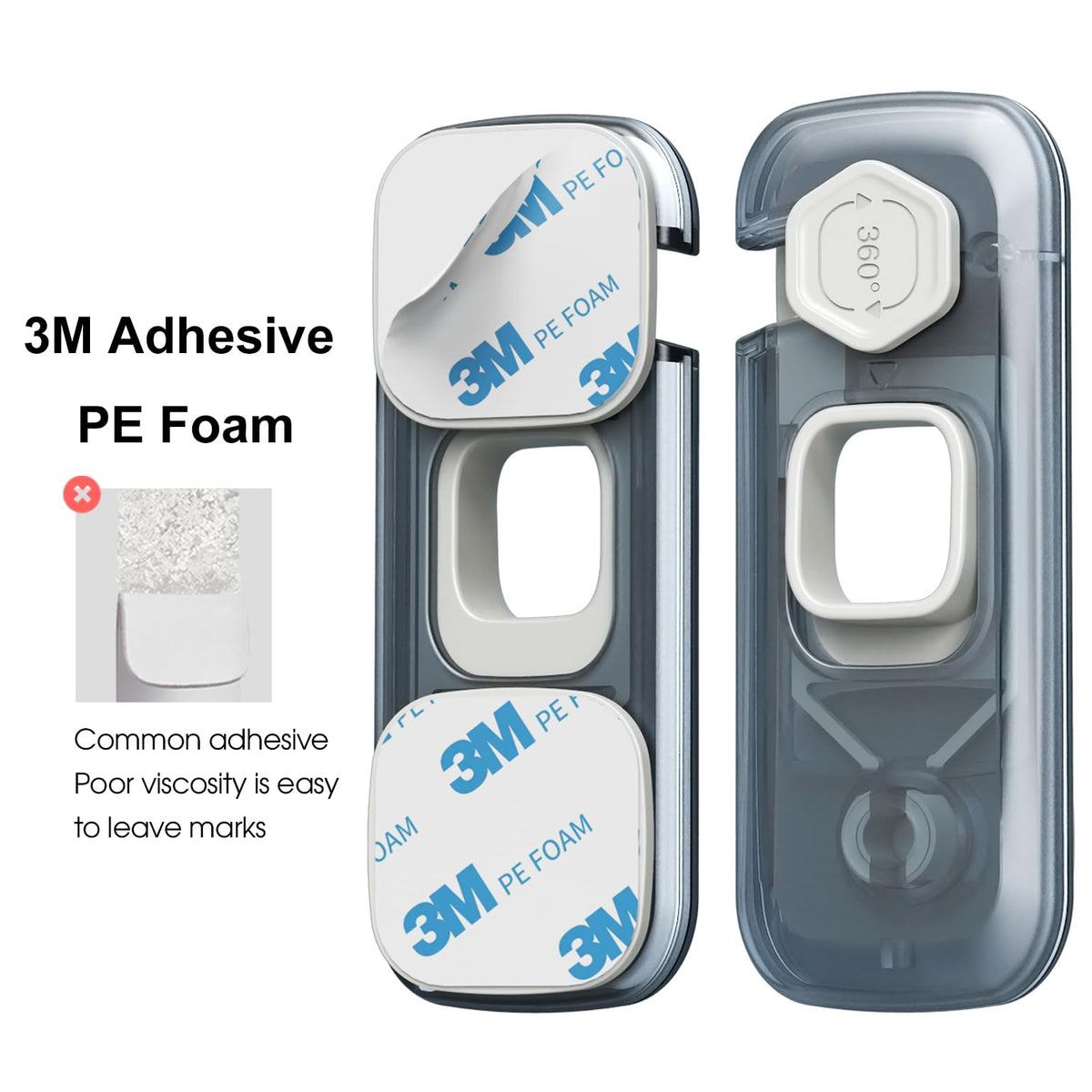 Child Proof Refrigerator Lock with Strong Adhesive Pads and Clear ABS Design for Cabinets, Ovens, and Home Safety