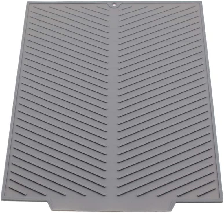 Silicone Dish Drying Mat Non Slip Heat Resistant Drain Pad for Pots Dishes Utensils Kitchen Sink Counter