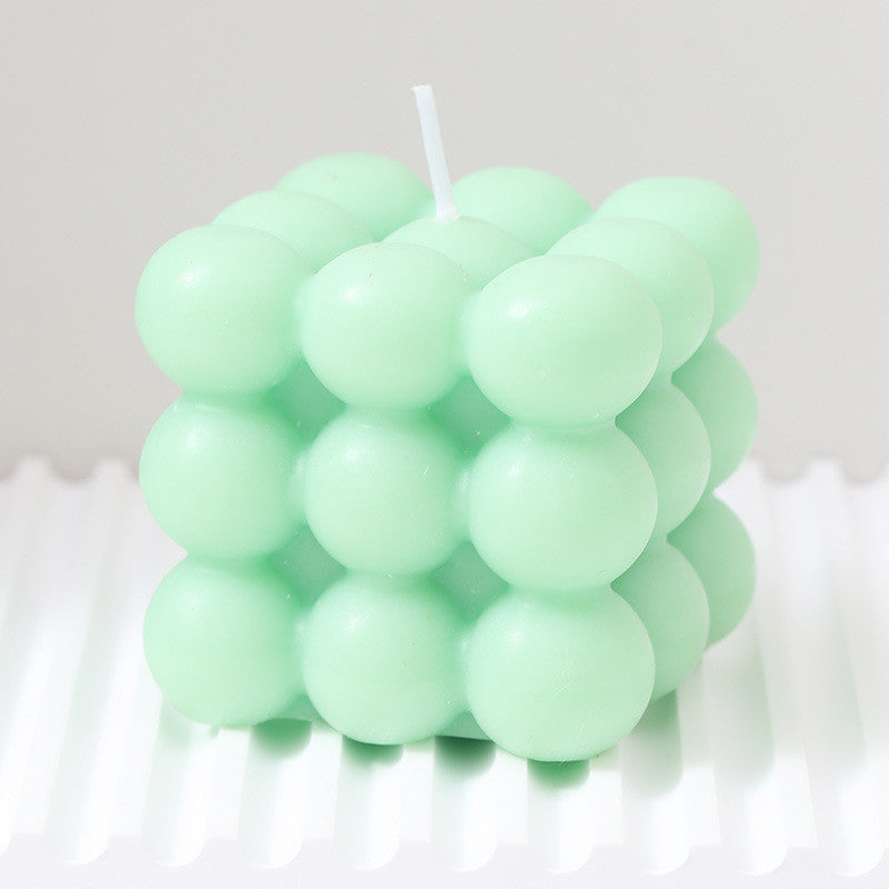 Handmade Aroma Cube Candle with Decorative Soy Wax Design for Weddings and Home Ambience