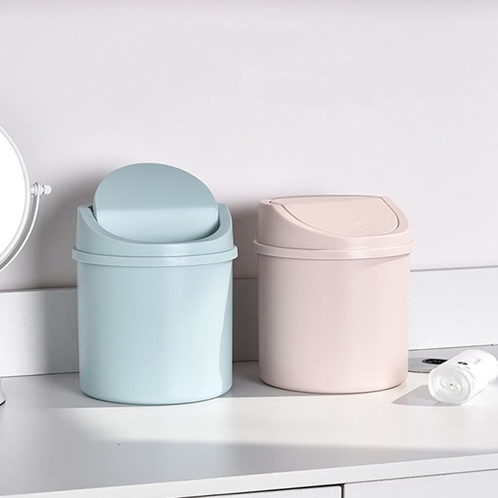 Mini Desktop Trash Bin with Lid for Desk Workspace