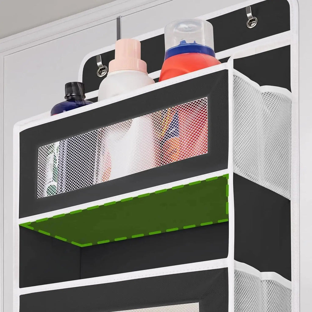5 Shelf Over Door Organizer with Reinforced Structure and Large Pockets for Bedroom, Bathroom, and Pantry Storage