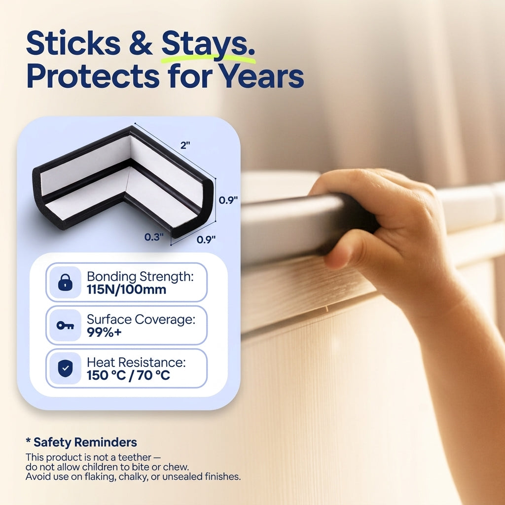 78.7" (200cm) Edge Guard Strip with Soft Foam Cushion Design for Table Corners and Child Safety Protection