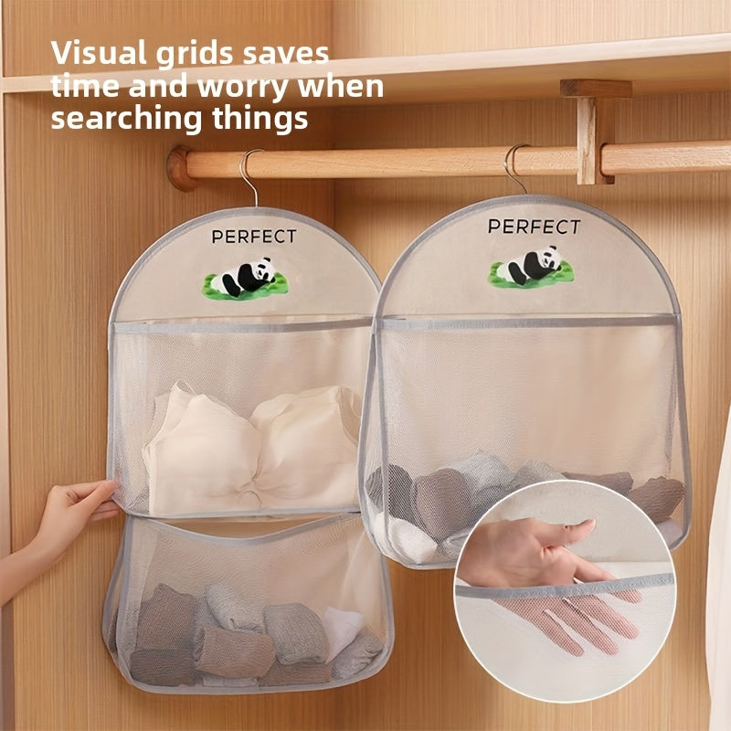 Two Layer Wardrobe Hanging Bag for Underwear, Socks, and Small Accessories, Made from Durable Oxford Polyester for Organized Storage