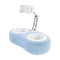 Tablet Pillow Stand with Adjustable Holder and Dual Removable Trays for Reading and Media Use