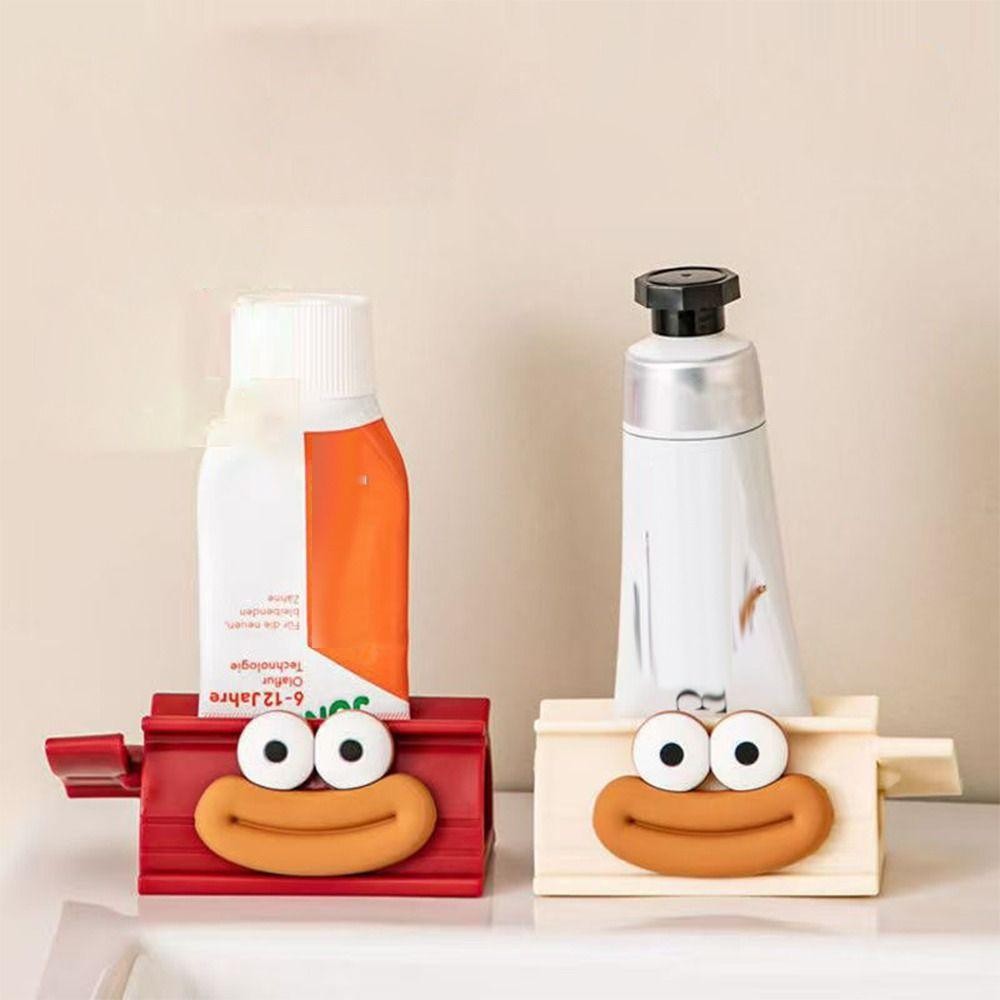 Manual Cartoon Toothpaste Squeezer with Tube Clip Holder, Fun Bathroom Accessory for Toothpaste, Facial Cleanser, and Tube Products