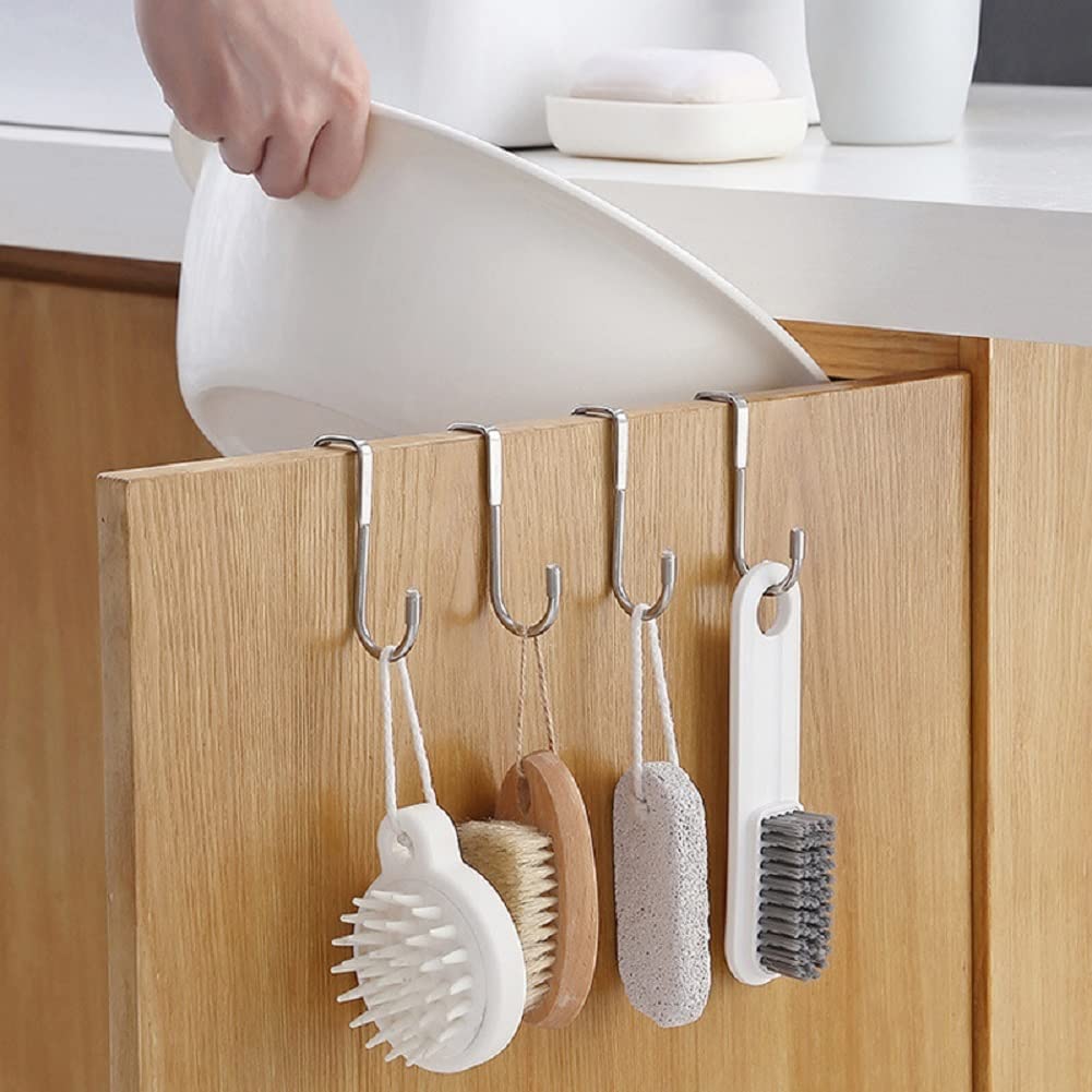 1Pcs of 304 Stainless Steel S Shaped Cabinet Door Hook for Towel Storage