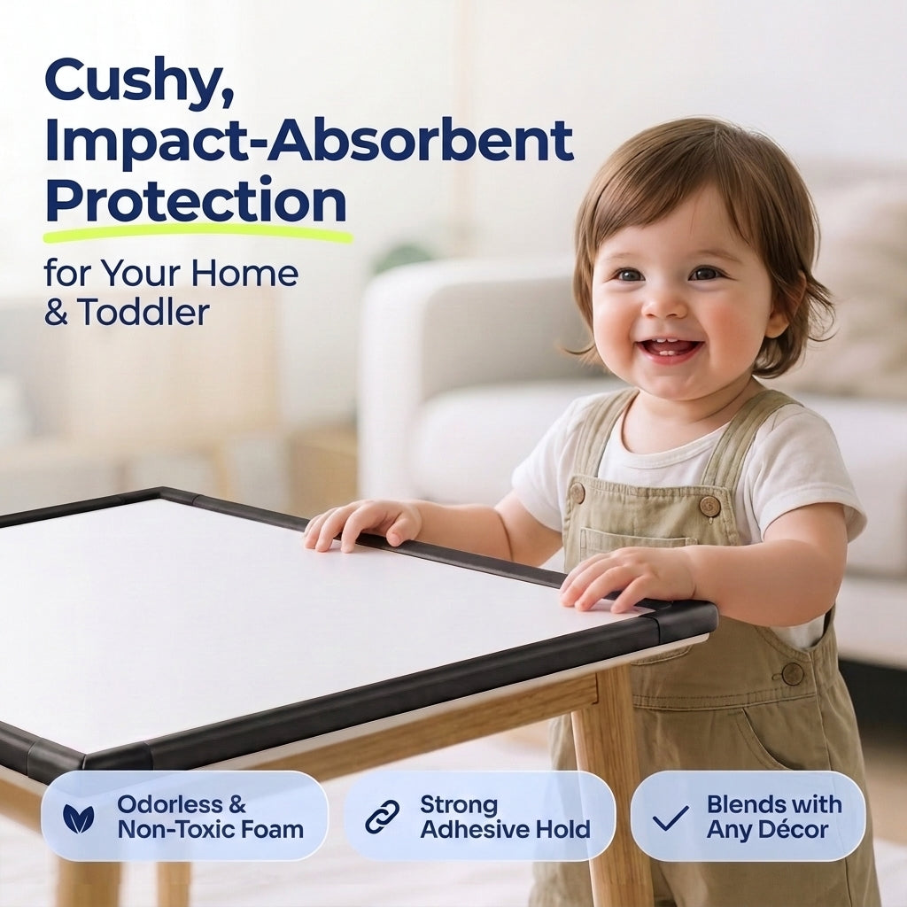 78.7" (200cm) Edge Guard Strip with Soft Foam Cushion Design for Table Corners and Child Safety Protection