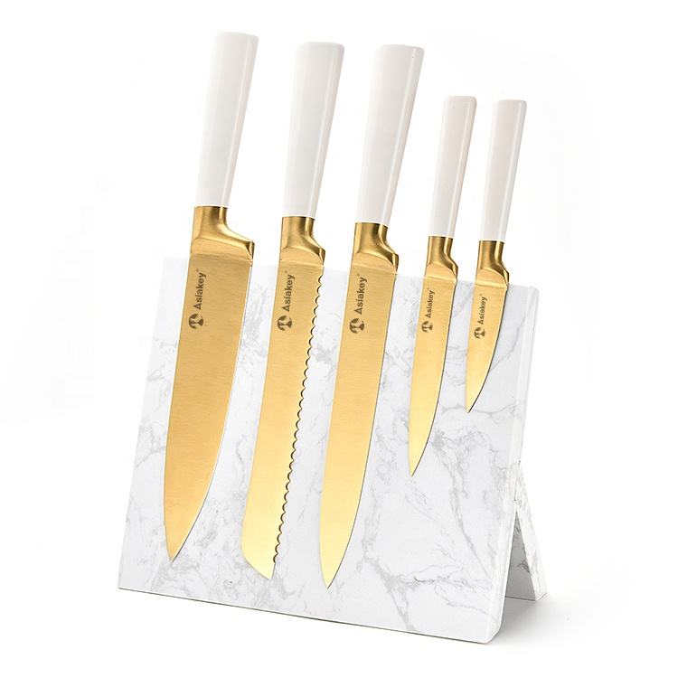 Marble Magnetic Knife Holder Stand with Countertop Display Design for Kitchen Knife Organization