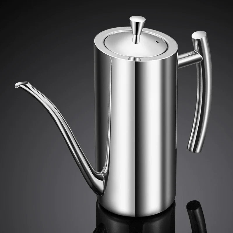 Drip-Proof Oil Dispenser with 304 Stainless Steel Pot Design for Cooking Oil Sauce and Vinegar Storage