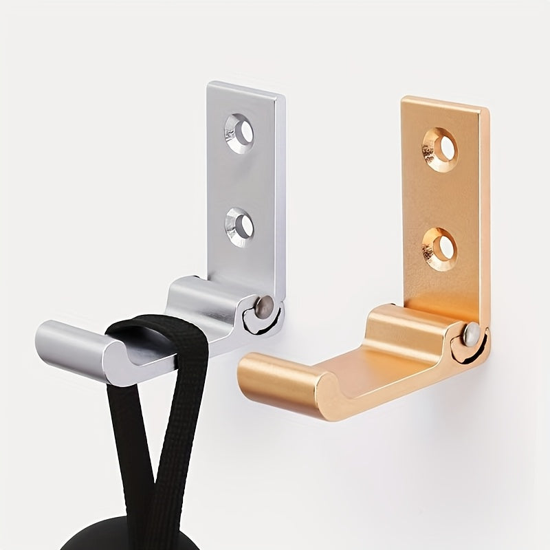 5 Pcs Folding Wall Hooks Set with Aluminum Alloy Wall Mount Design for Coats Towels Clothes and Headphones