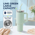 1000 ml Handle Straw Tumbler with Double Wall Stainless Steel Design for Travel Coffee Water and Outdoor Use