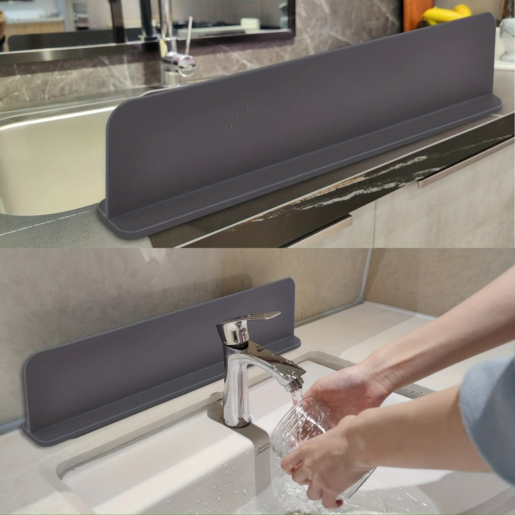 Silicone Sink Splash Guard with Suction Cups for Kitchen and Dishwashing Basin Use