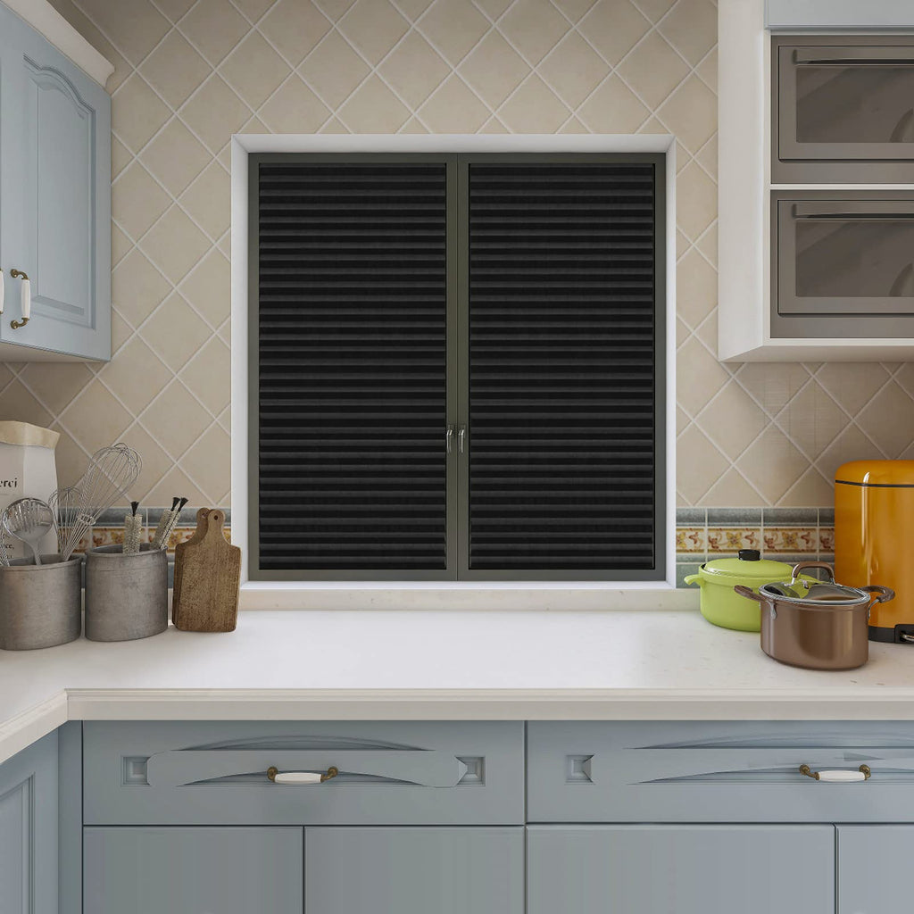 No Drill Window Blinds Light Filtering Stick On Curtains Adjustable Cut to Size with Clip Installation