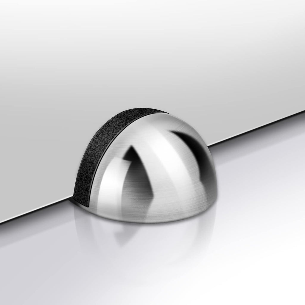2 Pcs Magnetic Door Stoppers Stainless Steel with Adhesive or Screw Mount for Floor or Wall Door Hold Function