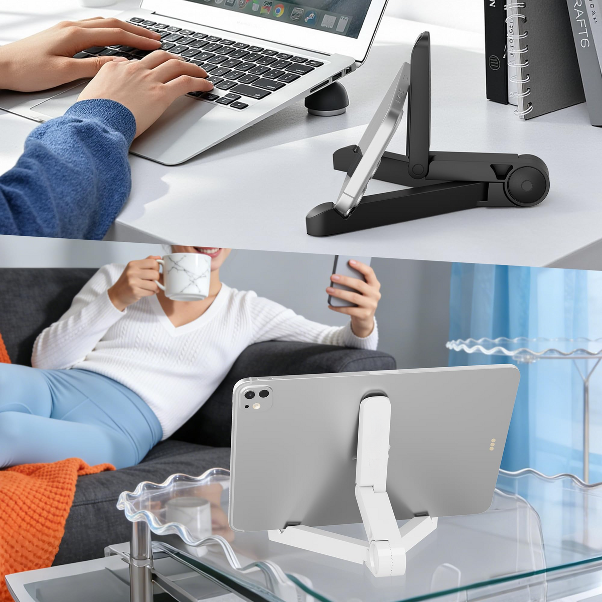 Folding Tablet Stand with Adjustable Desktop Design for Tablets Phones and E Readers