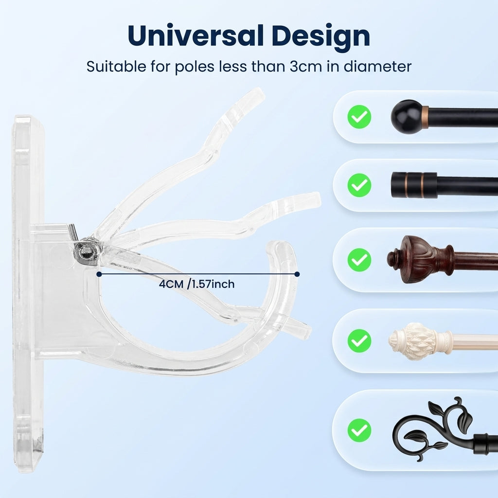 No Drill Curtain Bracket with Self Adhesive Design for Home Curtain Installation