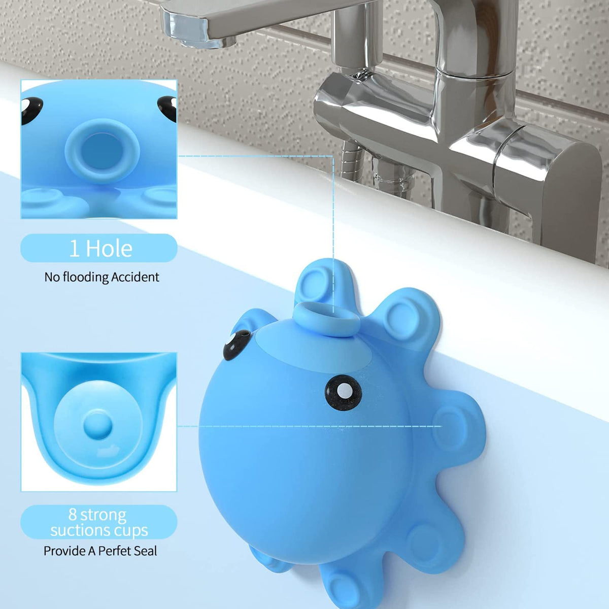 Silicone Bath Overflow Drain Cover with Stopper Design for Deeper Bathtub Water Use