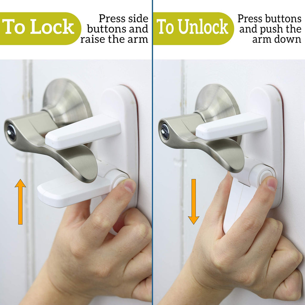 Child Safe Lever Lock with One-Hand Adult Access, Durable ABS Material, and Child-Resistant Design for Interior Doors