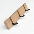 Wooden Wall Mounted Coat Rack with Flip Hooks for Entryway and Home Storage