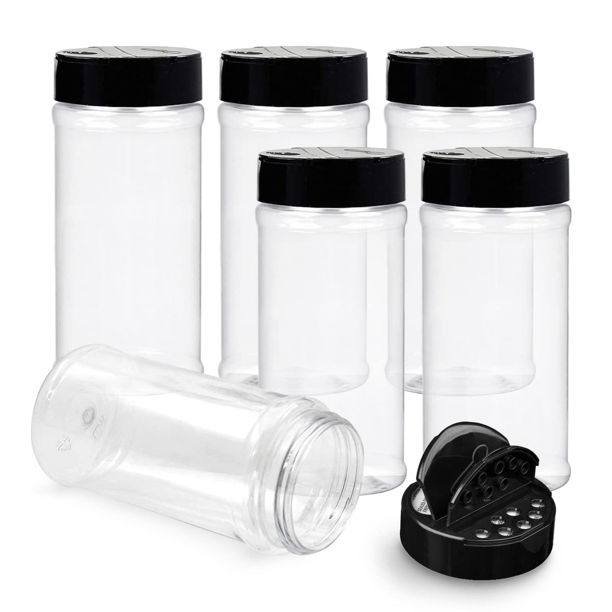 4Pcs Plastic Spice Jar Set with Shaker Lids for Seasoning Storage Kitchen