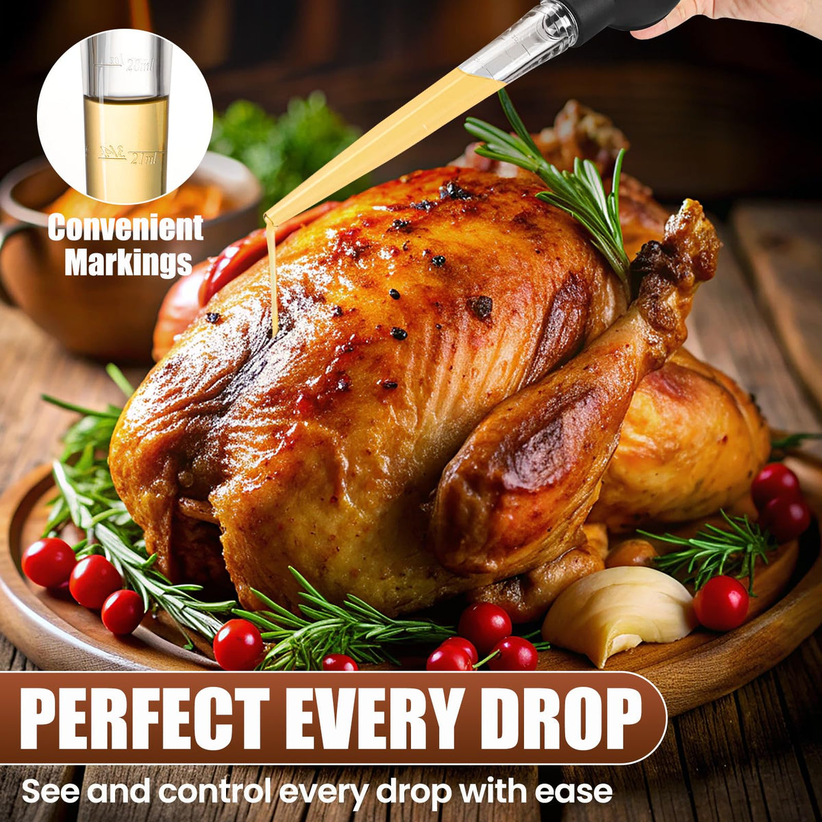 BBQ Basting Syringe Oil Dropper Cooking Pipette for Meat Poultry Marinade Barbecue Tool