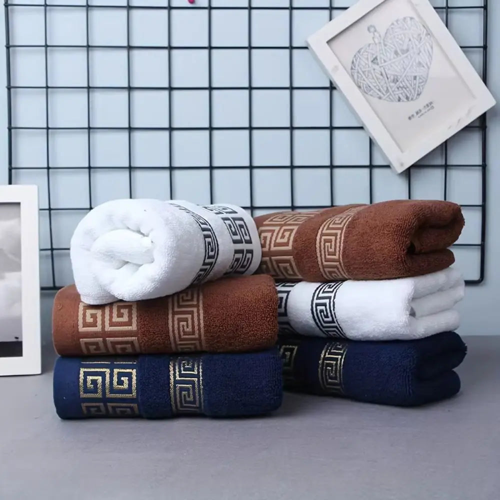 Quick-Dry Cotton Bath Towel Set with Thick Soft Texture for Daily Bathroom Use