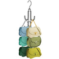 2 Pcs Rotating Hanger with Six Hook Metal Design for Closet Wardrobe and Bag Storage
