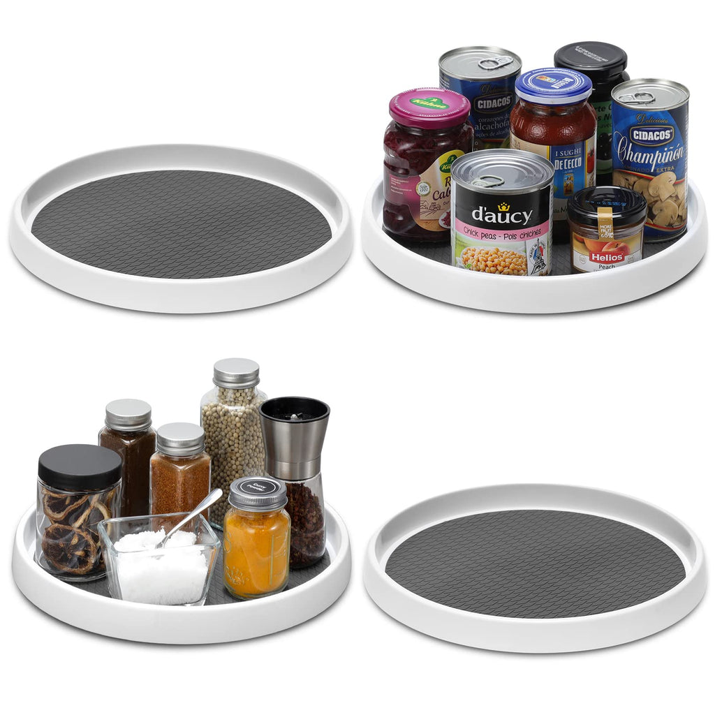 Rotating Spice Rack Turntable Organizer for Kitchen Cabinet Pantry and Countertop Storage (2 Small & 2 Big Racks Pack)