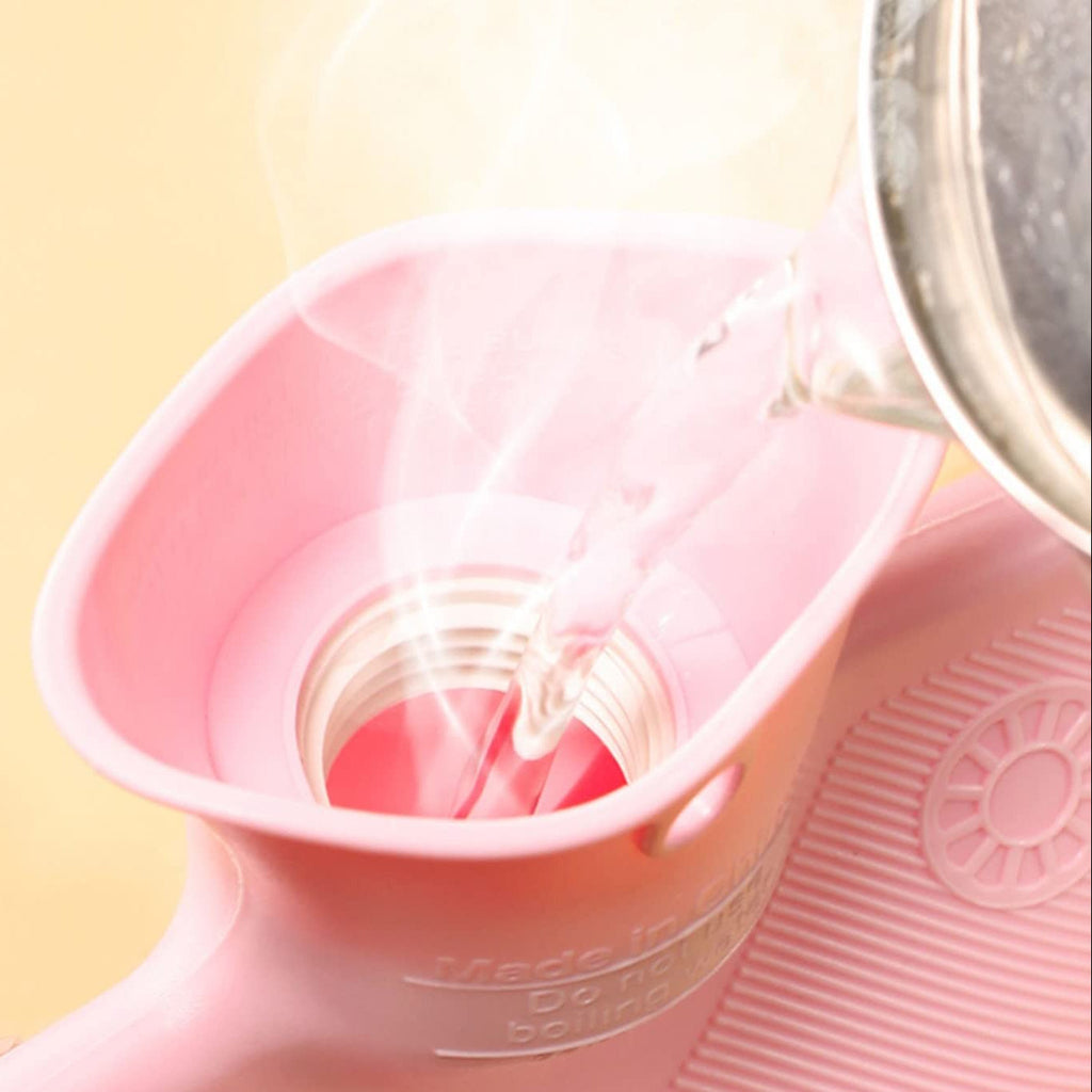 500ml Hot Water Bag with Plush Cover and Reusable PVC Bottle for Bed and Winter Comfort