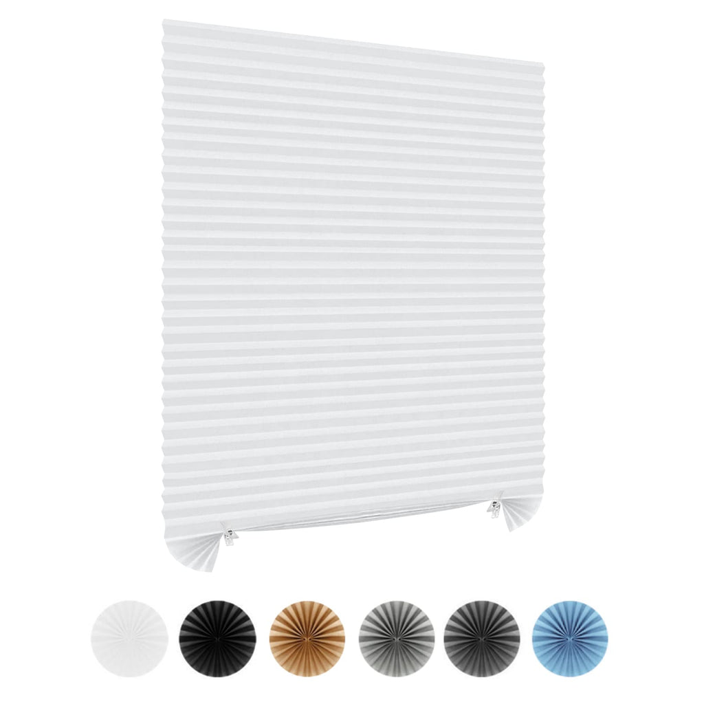 No Drill Window Blinds Light Filtering Stick On Curtains Adjustable Cut to Size with Clip Installation