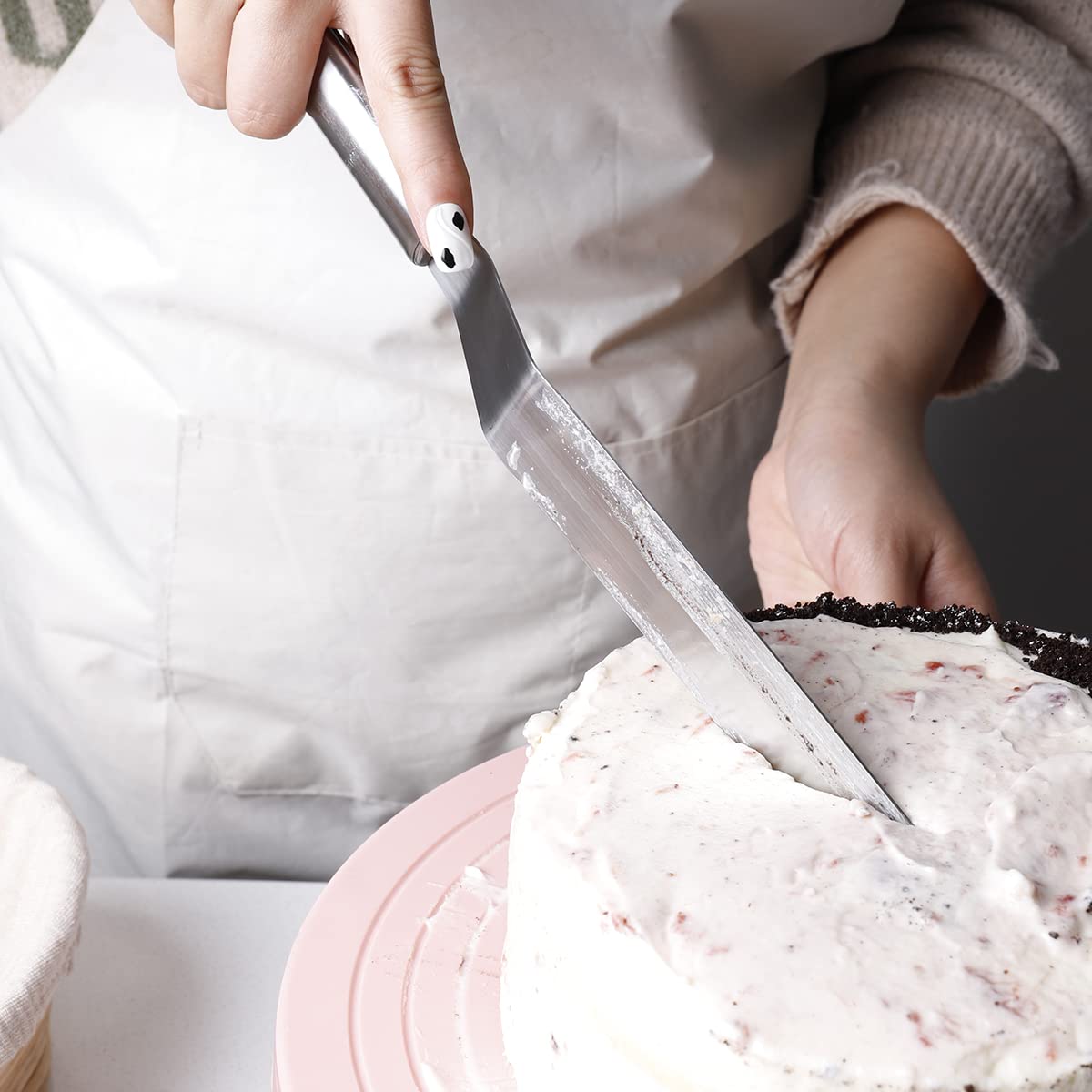 Stainless Steel Icing Frosting Spatula Set Straight and Curved Cake Decorating Tools
