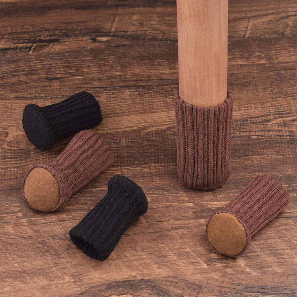 16 Pcs of Knitted Furniture Socks with Double Thickness Stretch Fabric for Floor Protection and Quiet Furniture Movement
