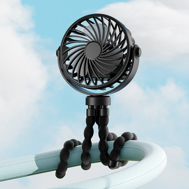 Rechargeable Octopus Mini Fan with Flexible Tripod, LED Night Light and Portable Hands-Free Design